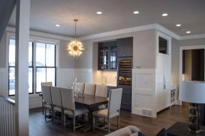 Custom Wine storage in Fargo Home builder's stately transitional