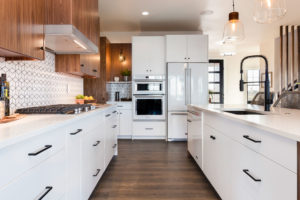 Custom White Kitchen with black accents in Detroit Lakes, MN