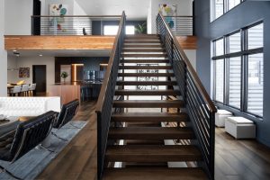 Custom Built Staircase to Loft in Custom Built Home in Fargo, ND