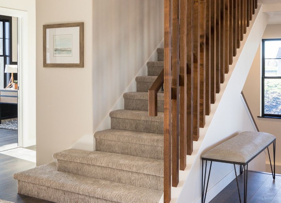 Wooden Spindles Staircase Partition in Radiant Homes Fargo, ND