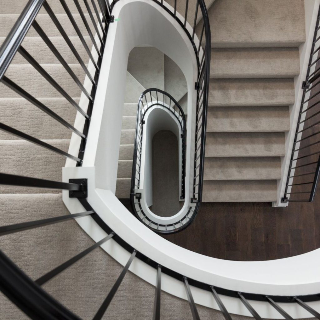 View from top of Spiral Staircase in Custom Home in Fargo ND