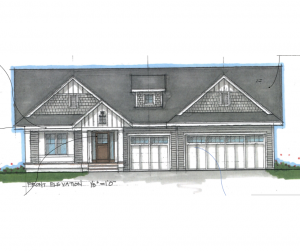 Drawing of Marigold Home built built by Radiant Homes in Fargo, ND